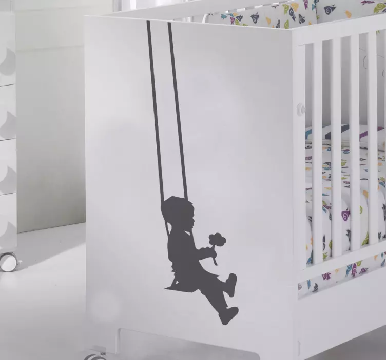 Kids Silhouette Boy Swing Decal - TenStickers