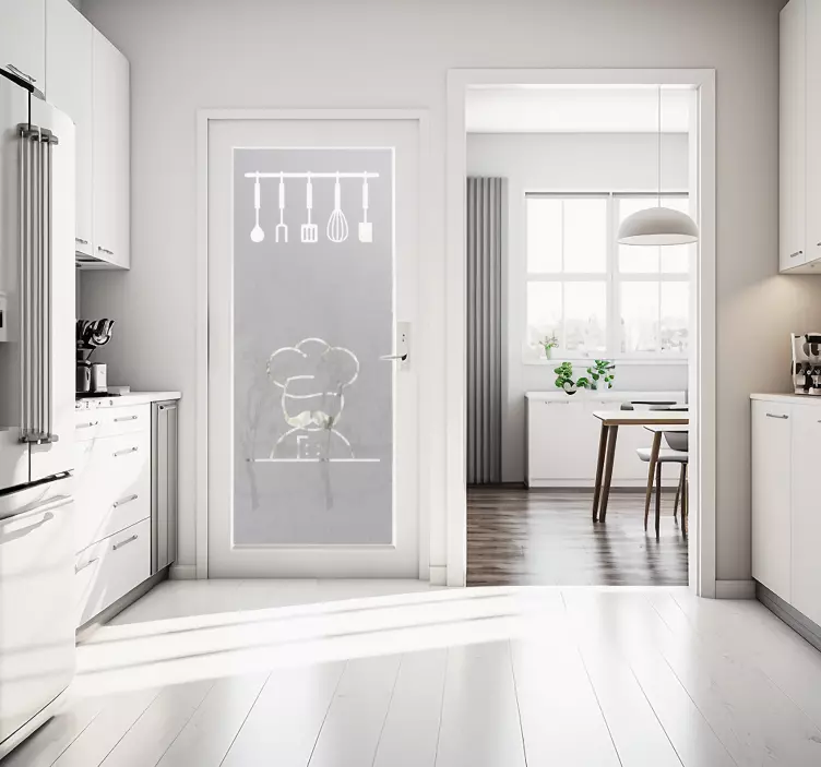 Cooking wares kitchen door sticker - TenStickers