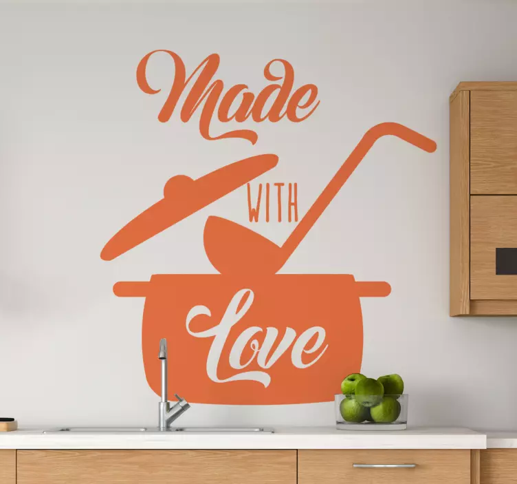 Kitchen made with love kitchen wall sticker - TenStickers