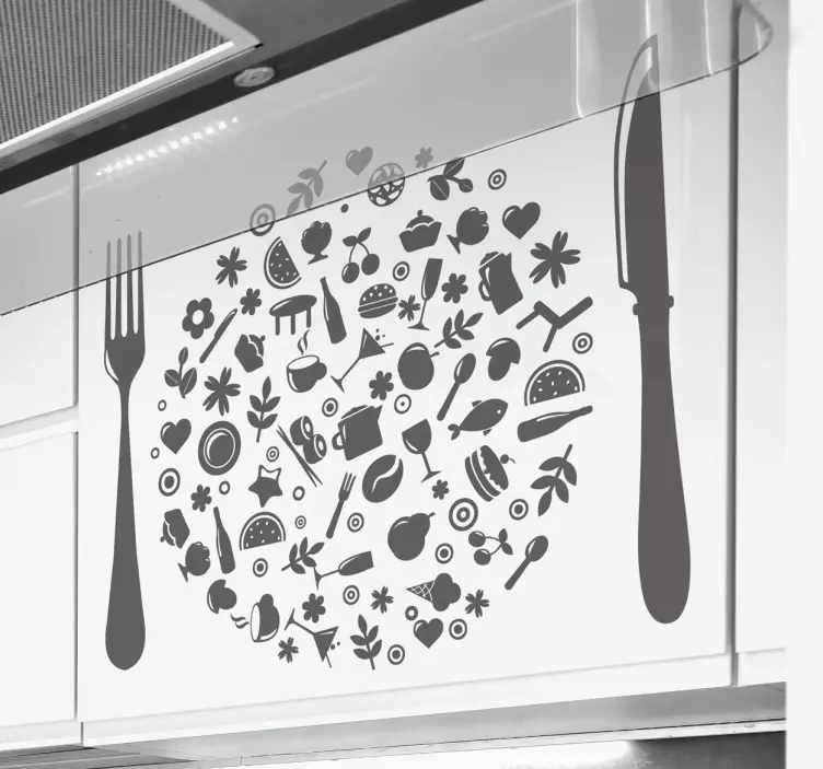 Cooking Plate kitchen wall sticker - TenStickers