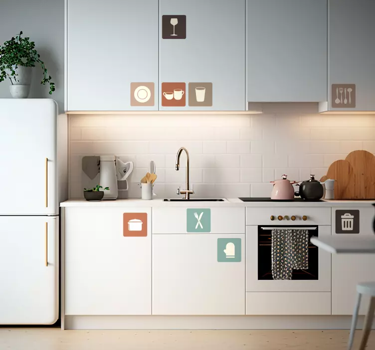 Icon kitchen wall stickers utensils - TenStickers