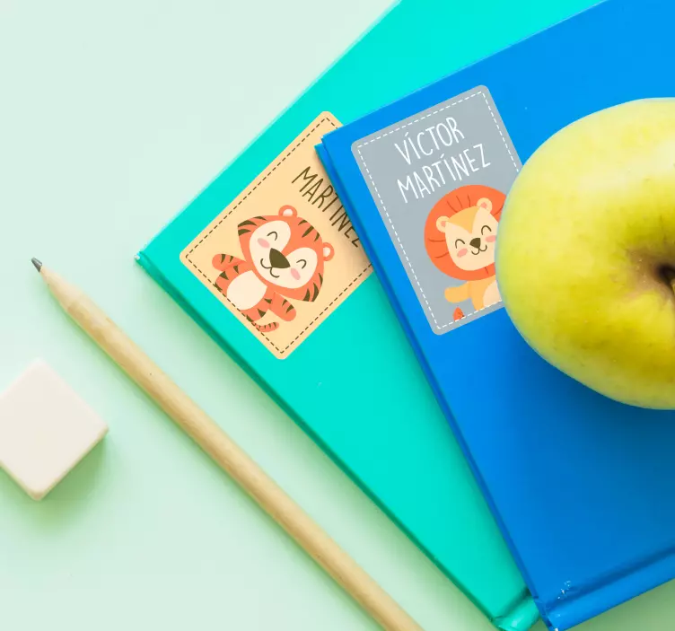 School notebooks educational name label sticker - TenStickers