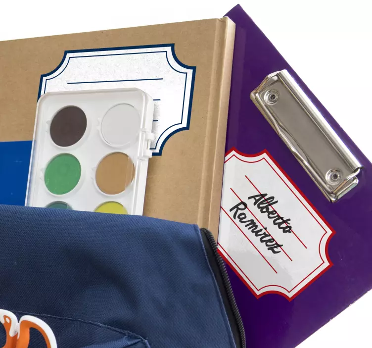 School supplies educational name label sticker - TenStickers