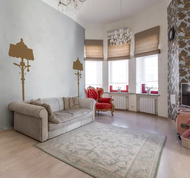 Lamp silhouette vintage stickers - TenStickers