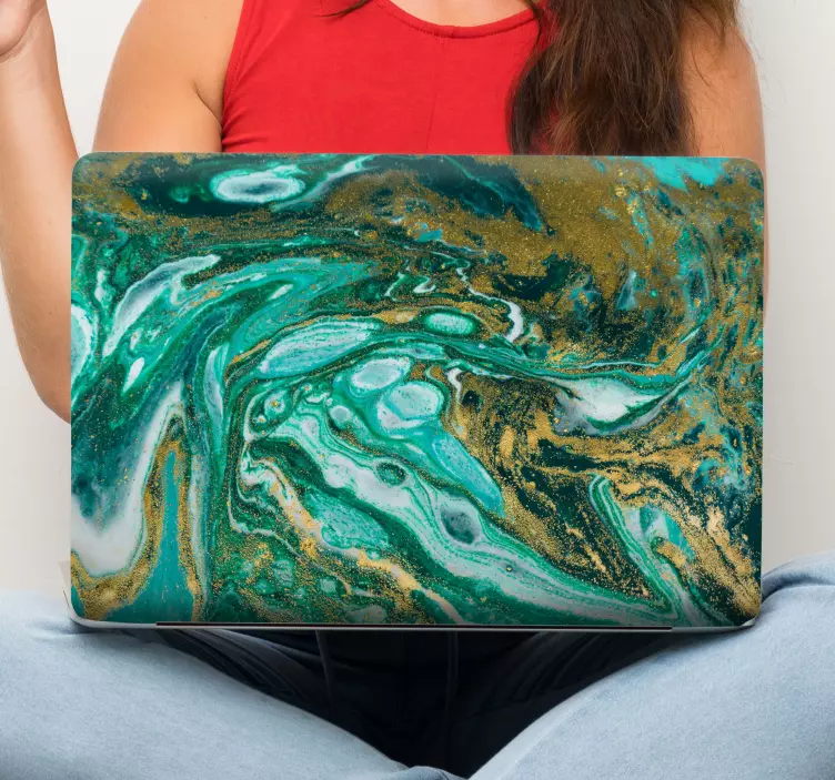 Laptop skin abstract color swirl design - TenStickers