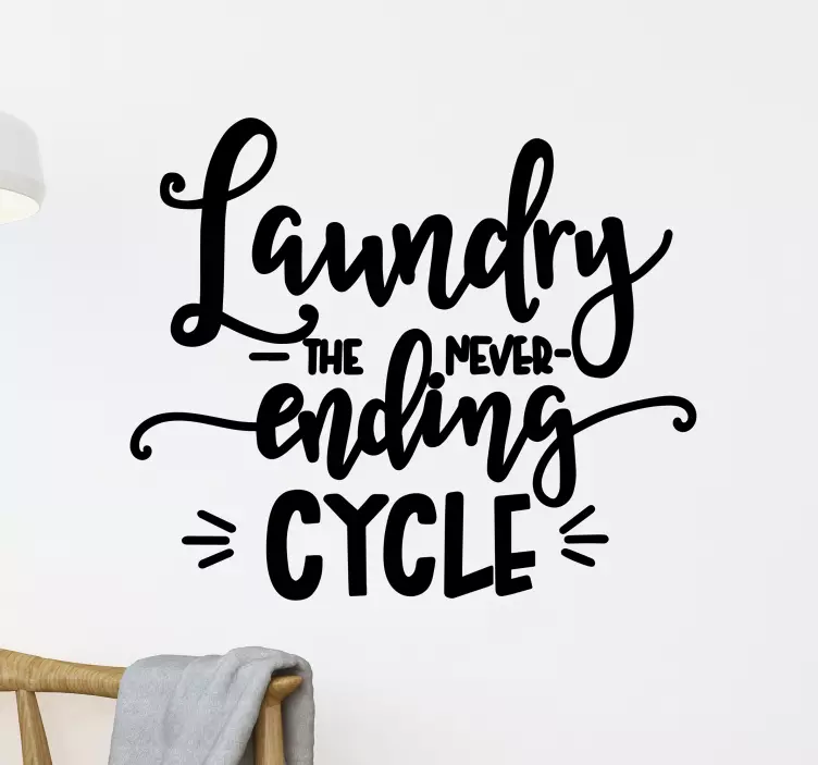 Laundry text home text wall sticker - TenStickers