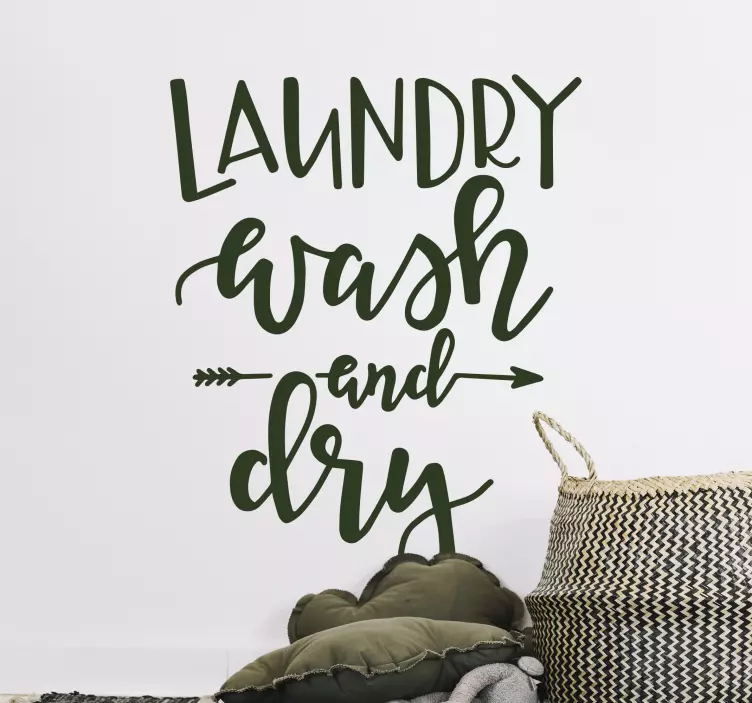 Laundry wash and dry monocolor house sticker - TenStickers