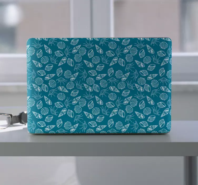 Leaves and Shells Pattern laptop skin - TenStickers