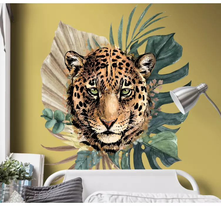 Leopard in the jungle wild animal wall decal - TenStickers
