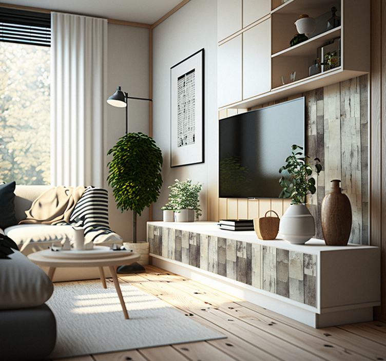 Light aged wood furniture sticker - TenStickers