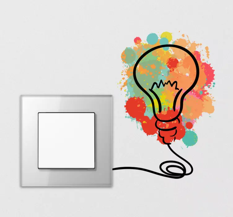 light bulb splatter light switch sticker - TenStickers