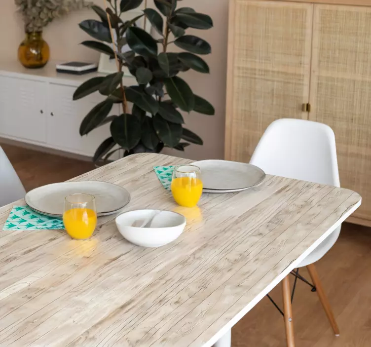 Light wood texture sticker for dining table  - TenStickers