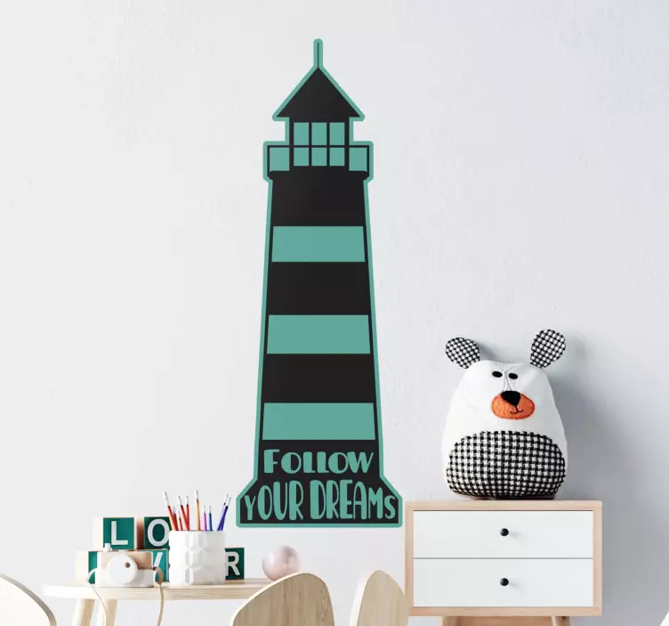 Lighthouse dream guidance quote wall sticker - TenStickers