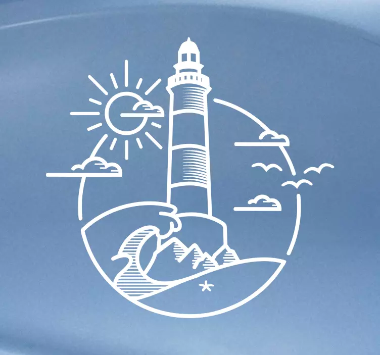 Lighthouse illustration campervan decal - TenStickers