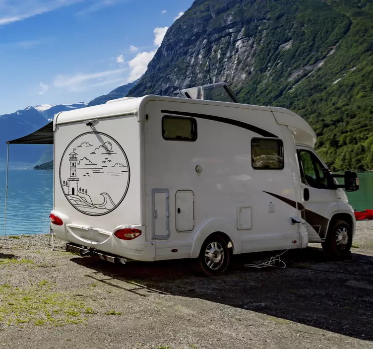 Lighthouse on coast campervan decal nautical - TenStickers