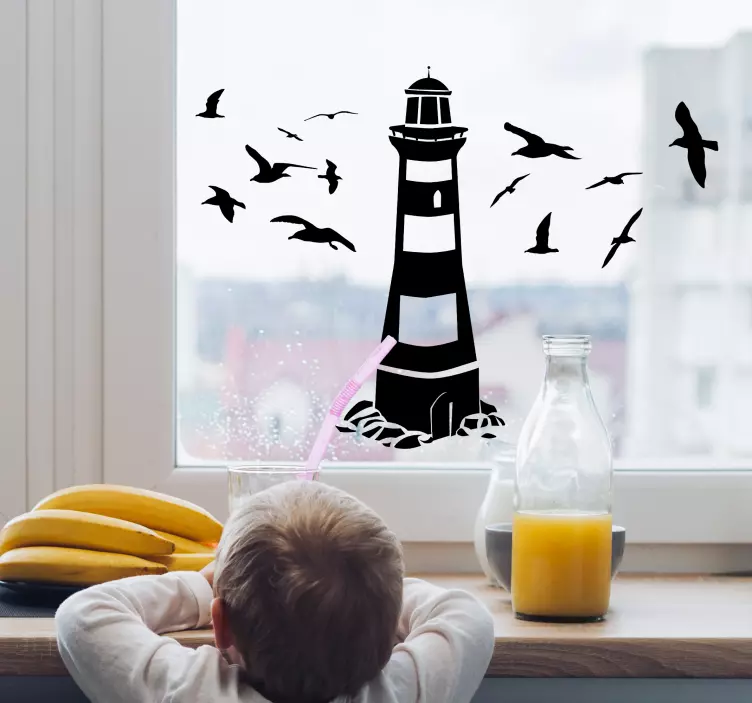 Lighthouse feature window sticker - TenStickers