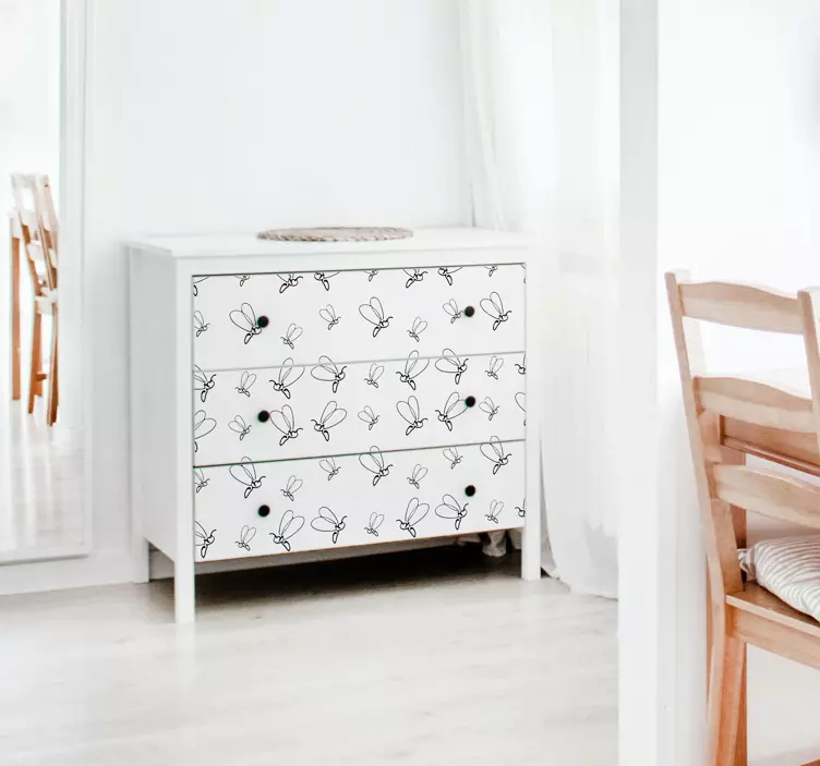 Lineart fireflies bug sticker - TenStickers