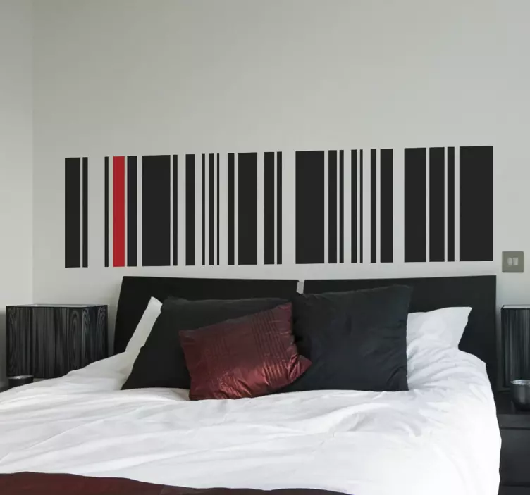 Lined barcode headboard wall sticker - TenStickers