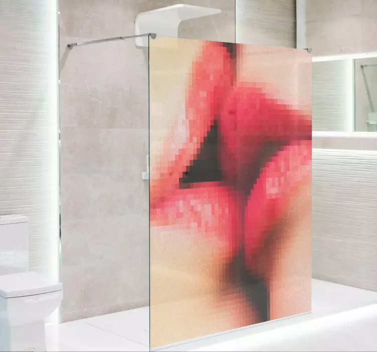 Lips illustration shower sticker - TenStickers
