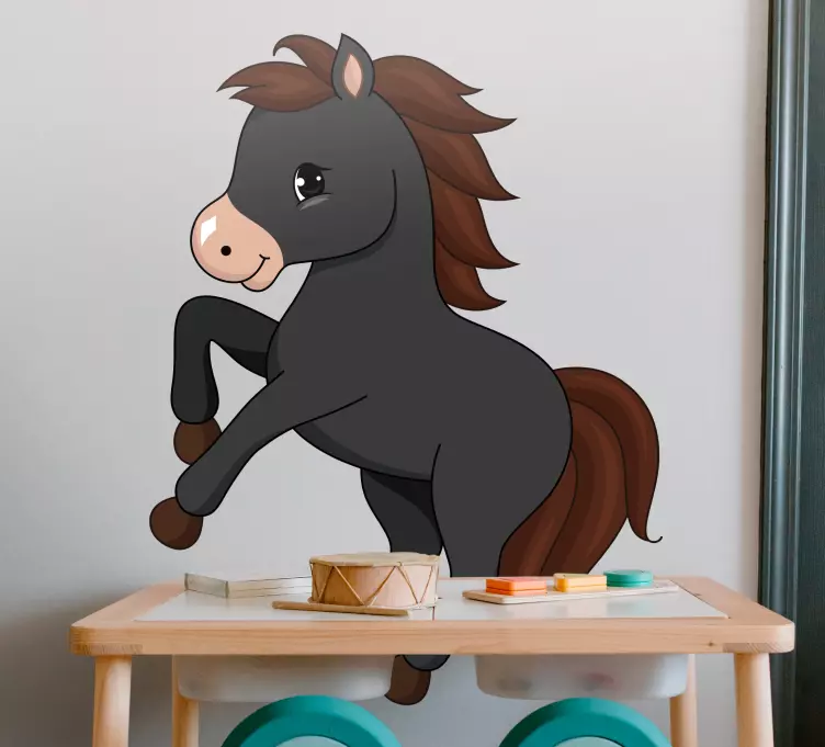 little black horse wall sticker - TenStickers
