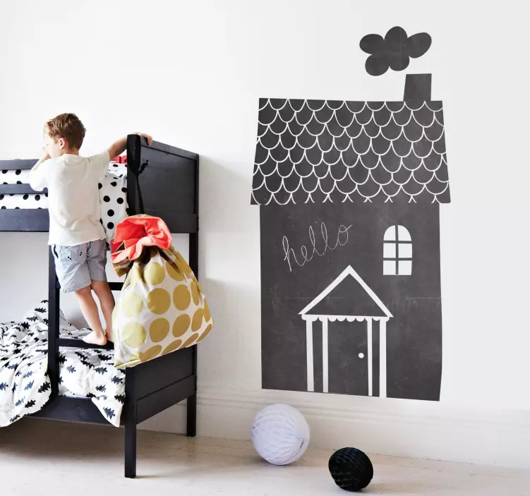 Little House Chalkboard Sticker - TenStickers