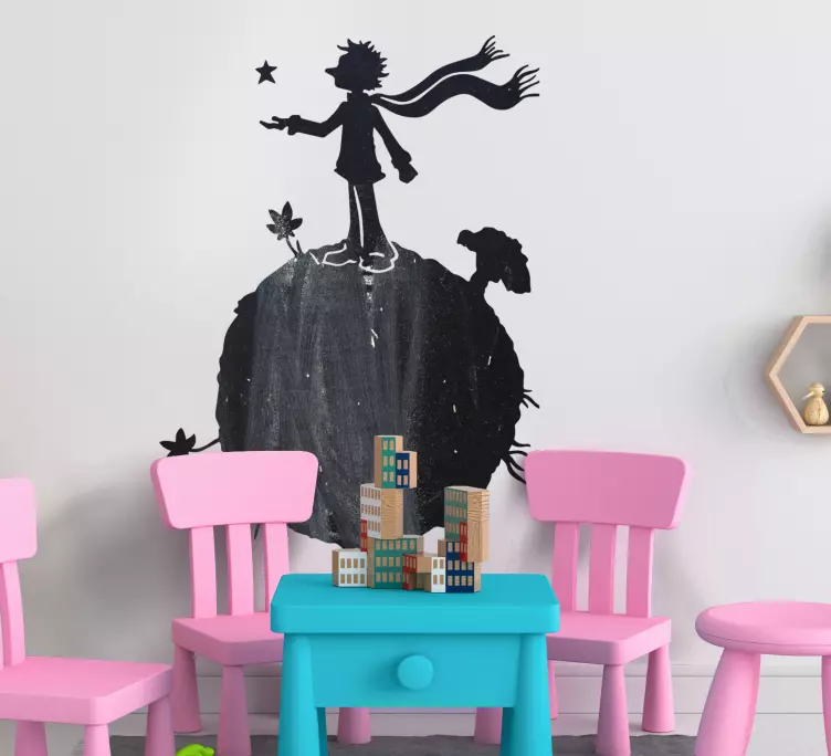 Little prince clock design write on sticker - TenStickers