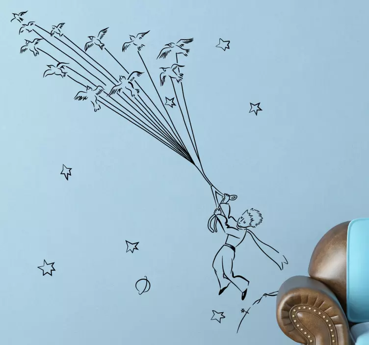 Little Prince Monochrome Birds Sticker - TenStickers