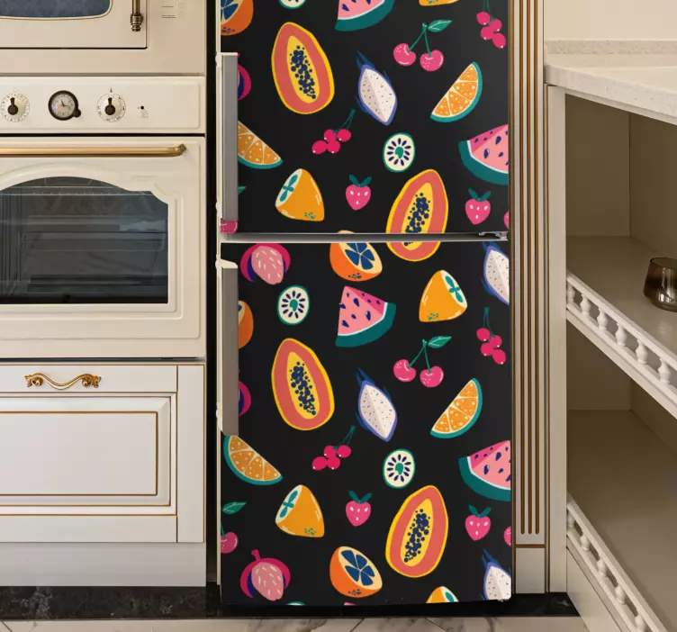 Lively Fruit Illustrations fridge sticker - TenStickers