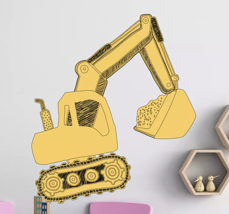 Location sticker excavator construction equipment - TenStickers