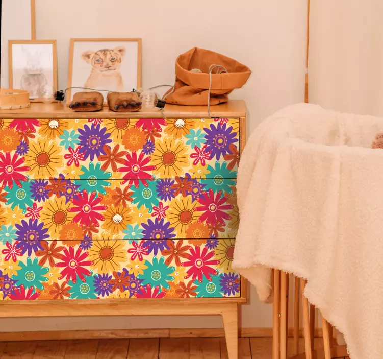 lot of flowers furniture sticker - TenStickers