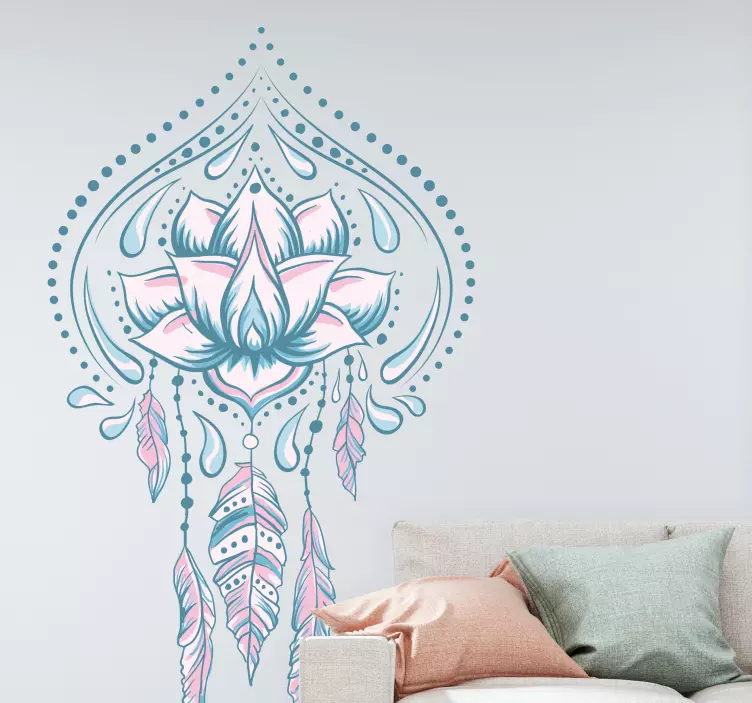 Lotus Floral Decor nature wall sticker - TenStickers