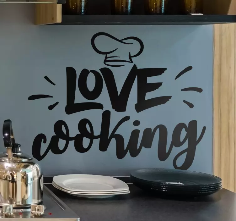 Love Cooking Kitchen Wall Sticker - TenStickers