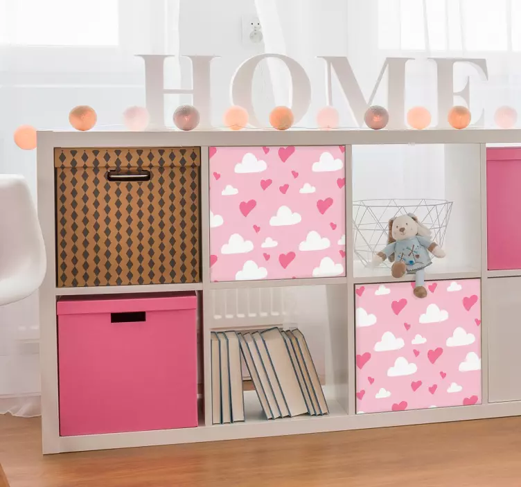 Love Hearts Clouds  furniture sticker - TenStickers