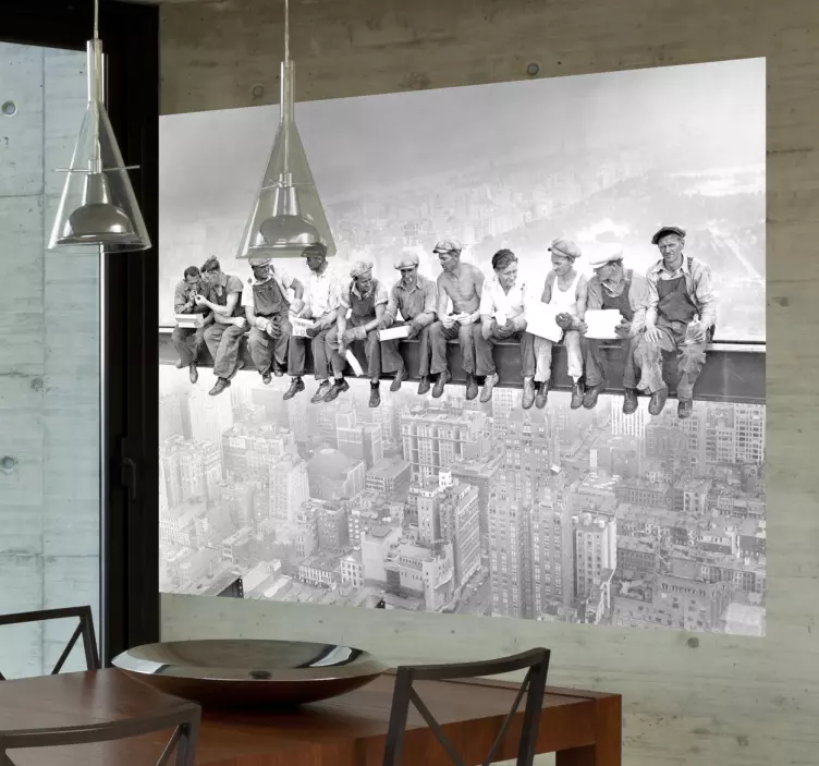 Lunch atop a Skyscraper Wall Mural - TenStickers