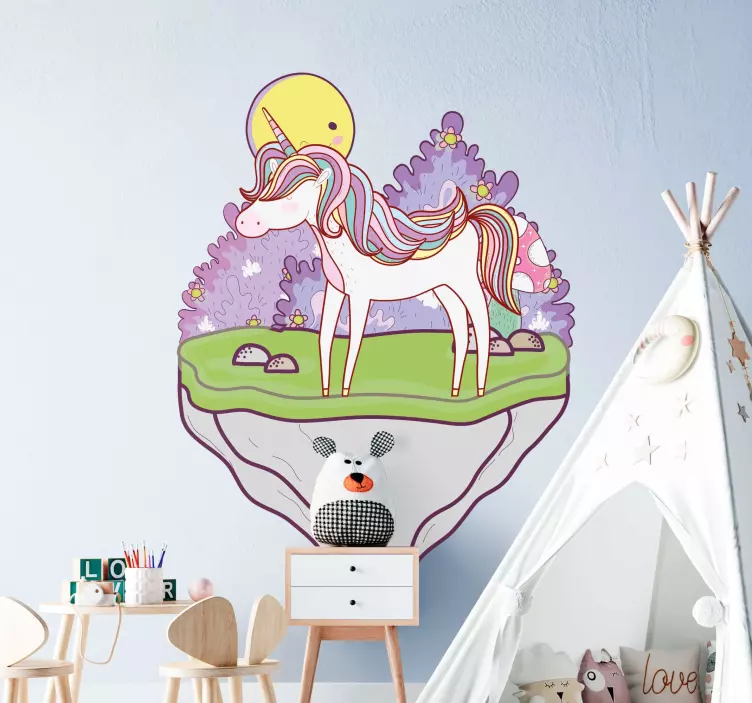 Magical Unicorn Scene petsticker - TenStickers