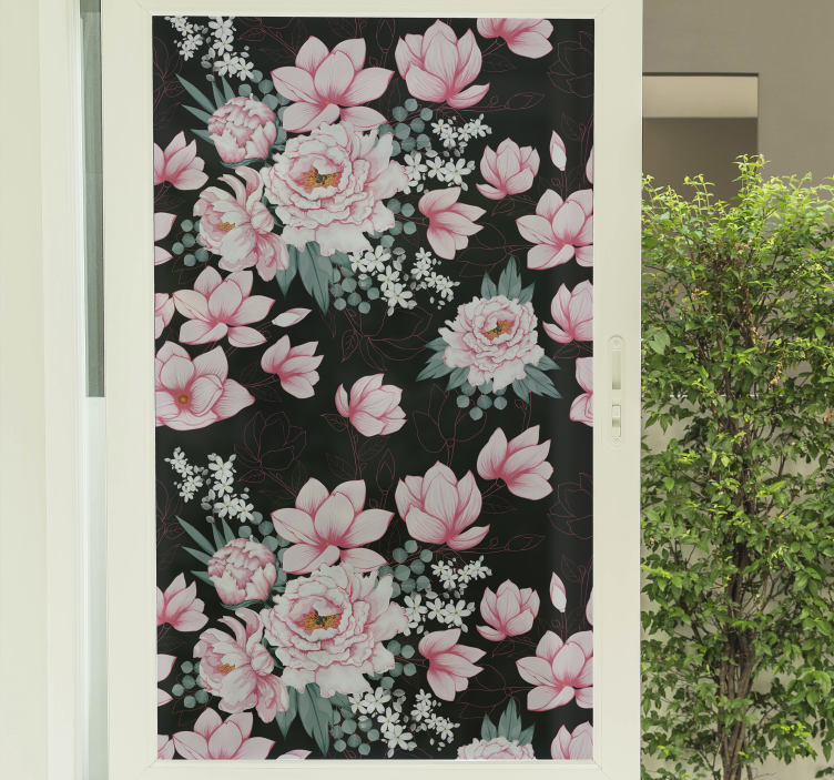 Magnolia plants privacy film for window - TenStickers