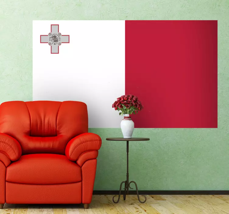 Malta National Banner flag sticker - TenStickers