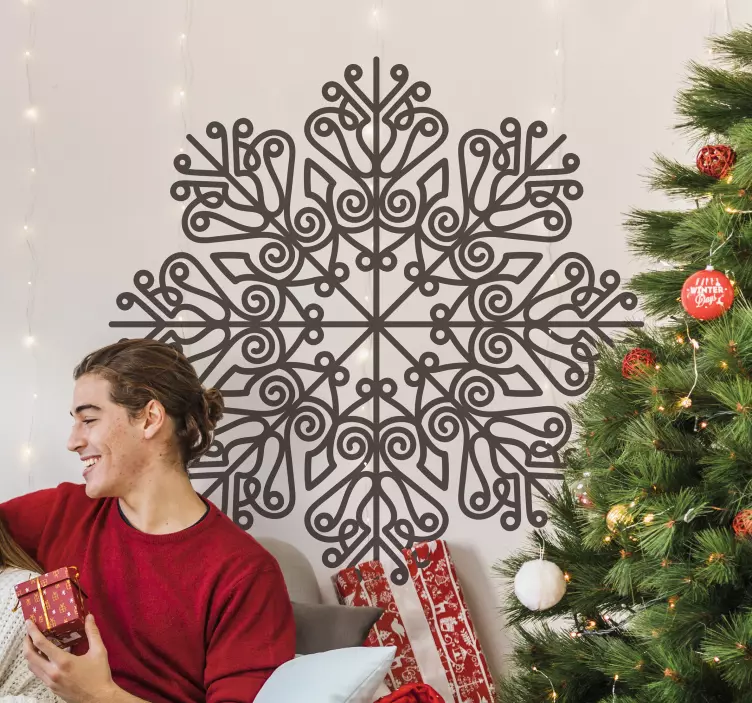Mandala flake christmas sticker - TenStickers
