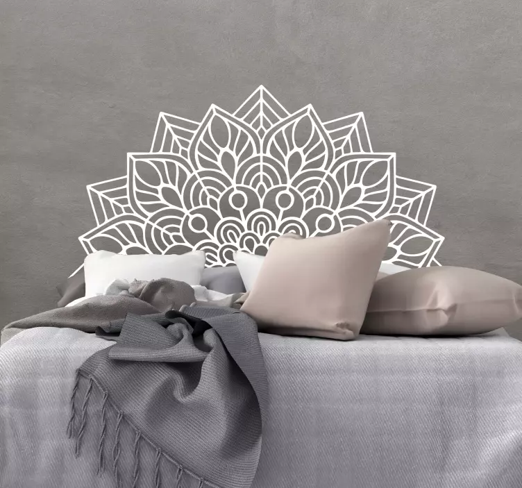 Yoga mandala flower headboard wall sticker - TenStickers