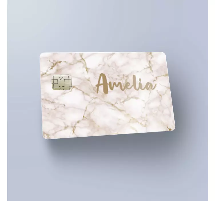 Marble custom name credit card sticker - TenStickers