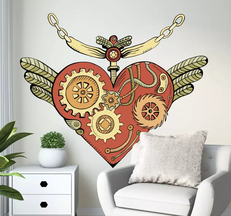Mechanical Heart Design science sticker - TenStickers