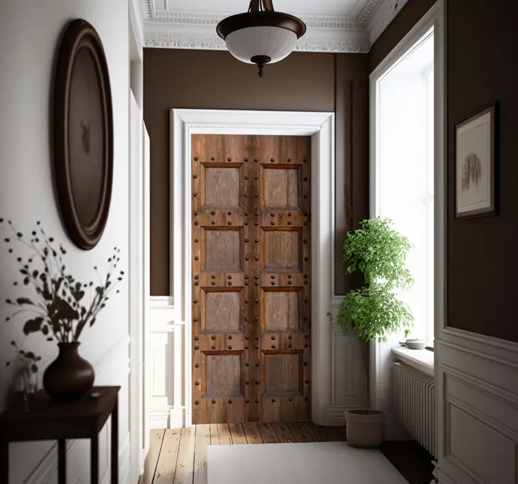 Medieval wooden door sticker - TenStickers