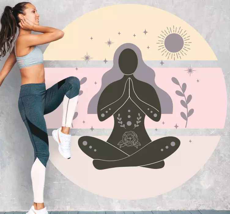 Meditation Silhouette Design Barbie sticker - TenStickers