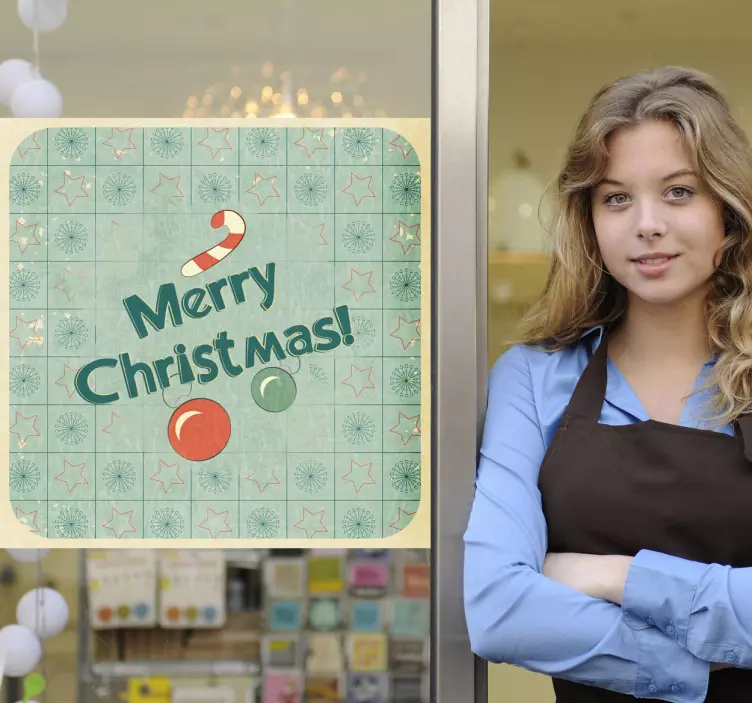 Merry Christmas poster christmas shop window sticker - TenStickers