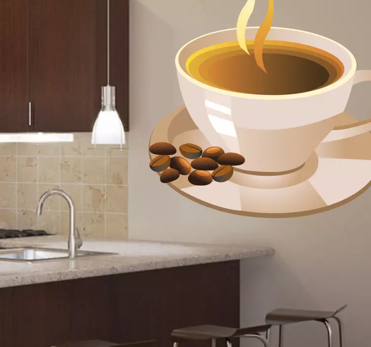 Milk Coffee cup wall sticker - TenStickers