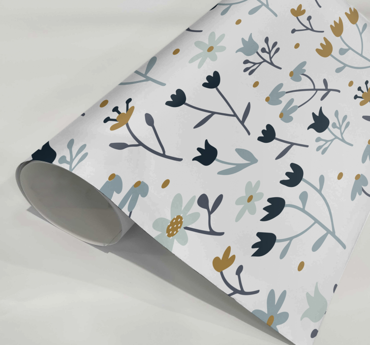 Minimalist flowers furniture decal - TenStickers