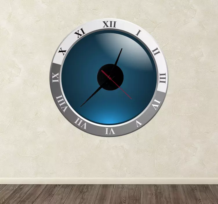 Roman numerals stick on wall clock - TenStickers