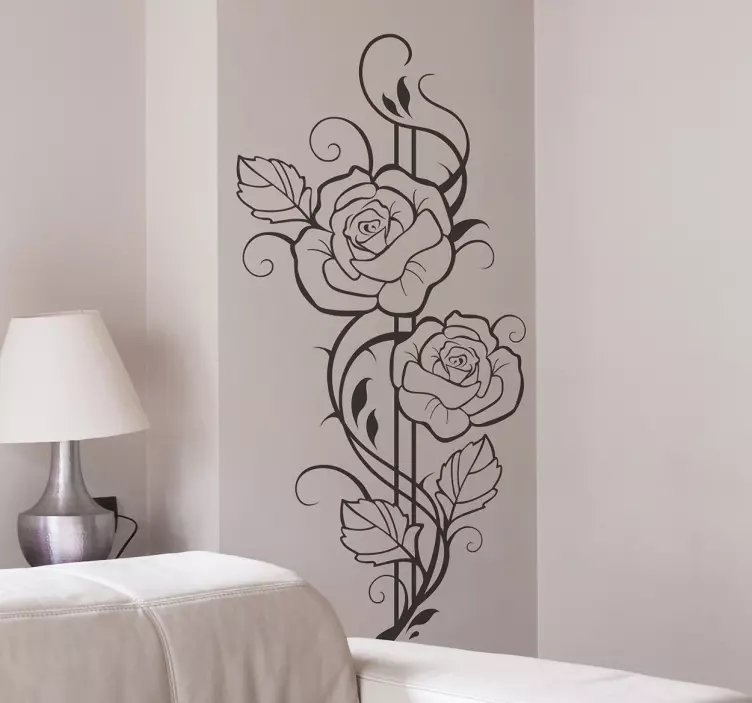 Modern roses flower wall sticker - TenStickers