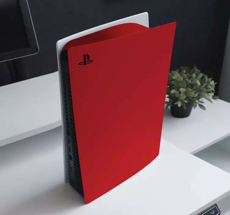 Mono colour red design ps5 sticker - TenStickers