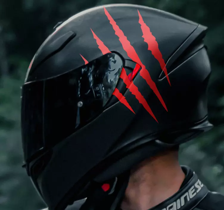 Monochrome scratch motorcycle helmet sticker - TenStickers